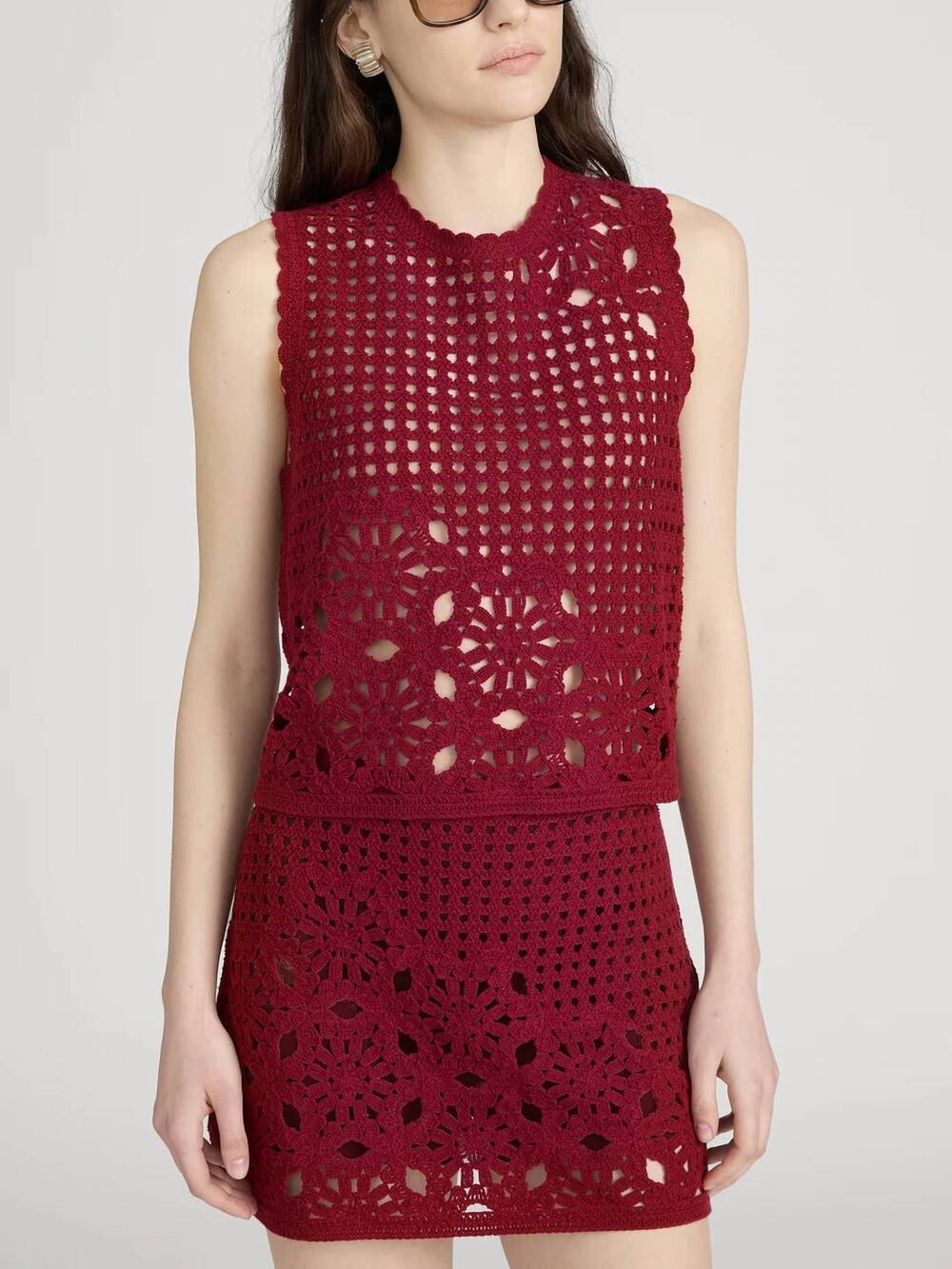 NEW FRAME postcard tank in garnet